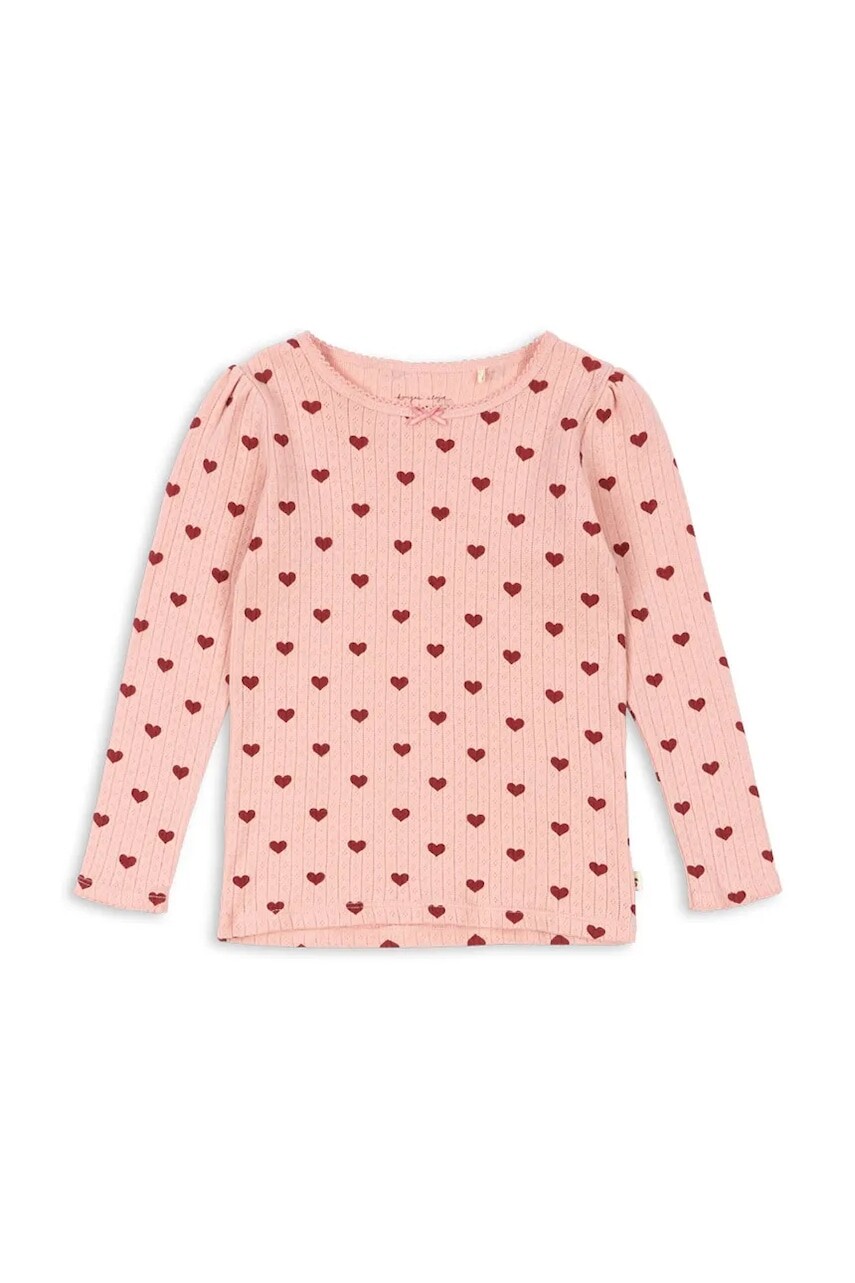 Detská bavlnená košeľa s dlhým rukávom Konges Sløjd MINNIE BLOUSE GOTS ružová farba, KS102583