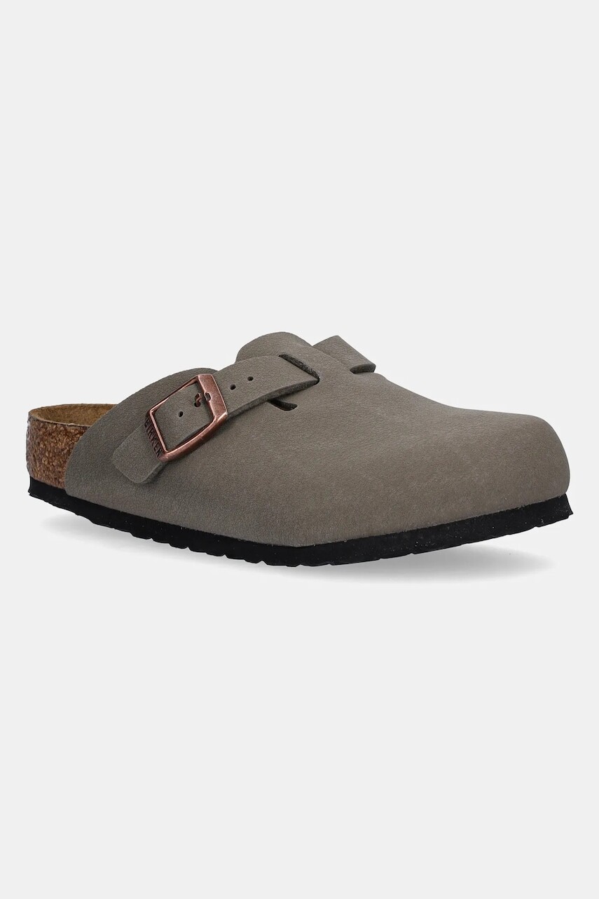 Detské šľapky Birkenstock Boston zelená farba, 1029357