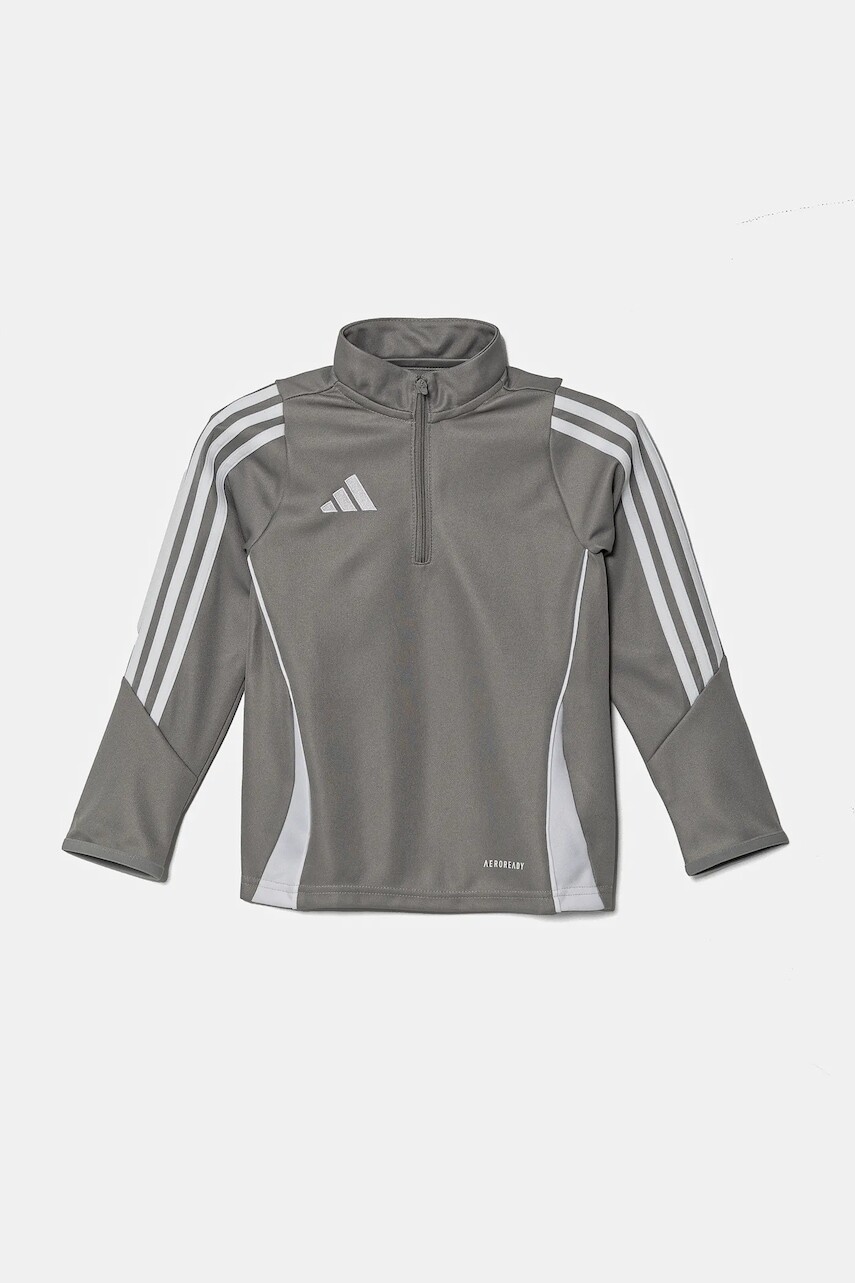 Detská mikina adidas Performance šedá farba, s nášivkou, IR9363