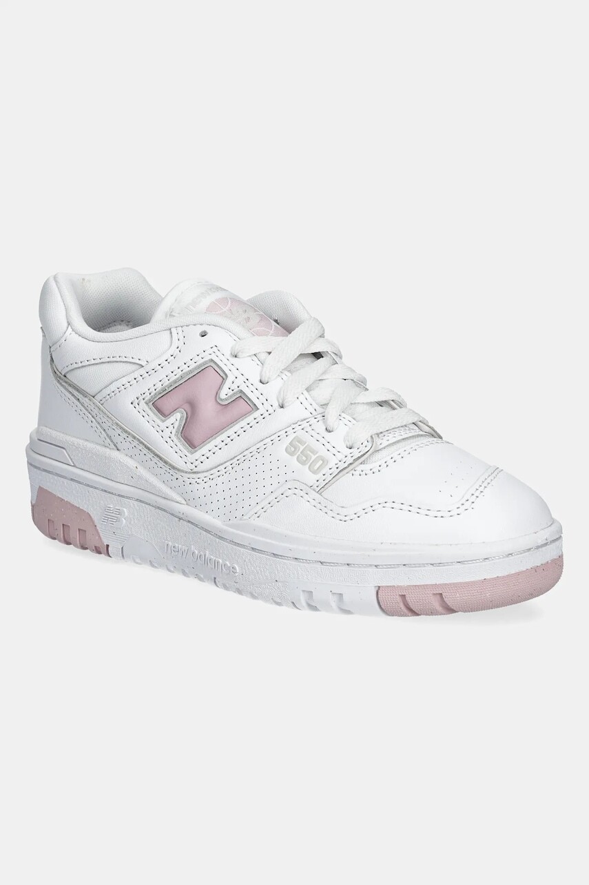 Kožené tenisky New Balance BBW550VC biela farba, BBW550VC