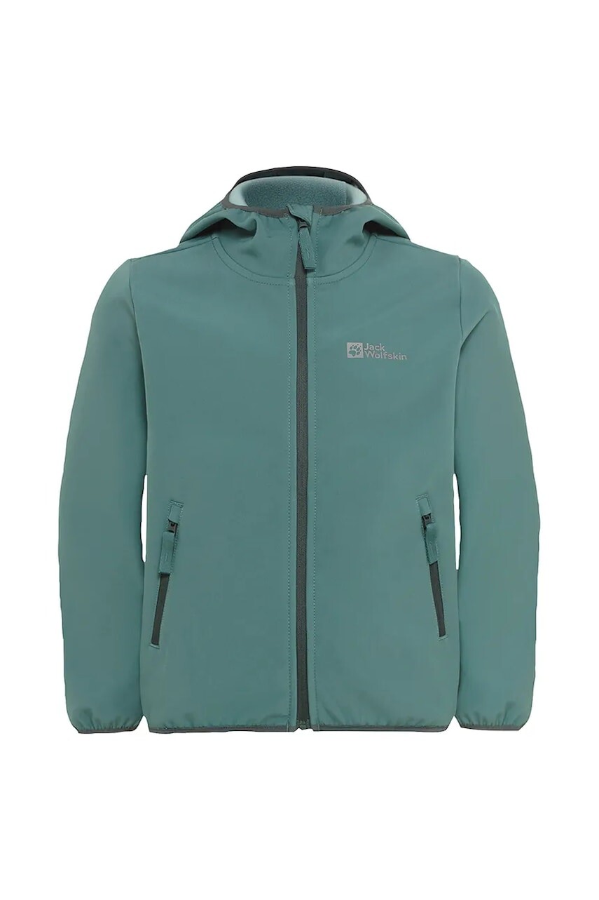 Detská bunda Jack Wolfskin FOURWINDS JACKET KIDS zelená farba, A61854