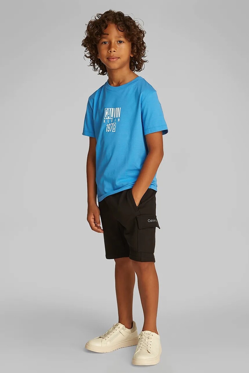 Detské bavlnené tričko Calvin Klein Jeans s potlačou, IB0IB02456