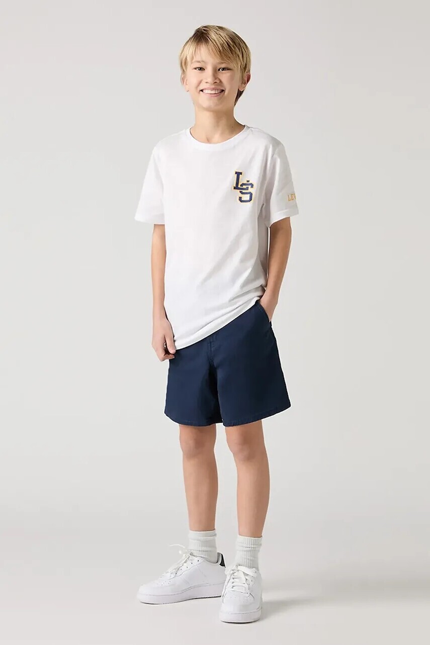 Detské krátke nohavice Levi's XX AUTHENTIC CHINO SHORTS tmavomodrá farba, nastaviteľný pás 9EM375