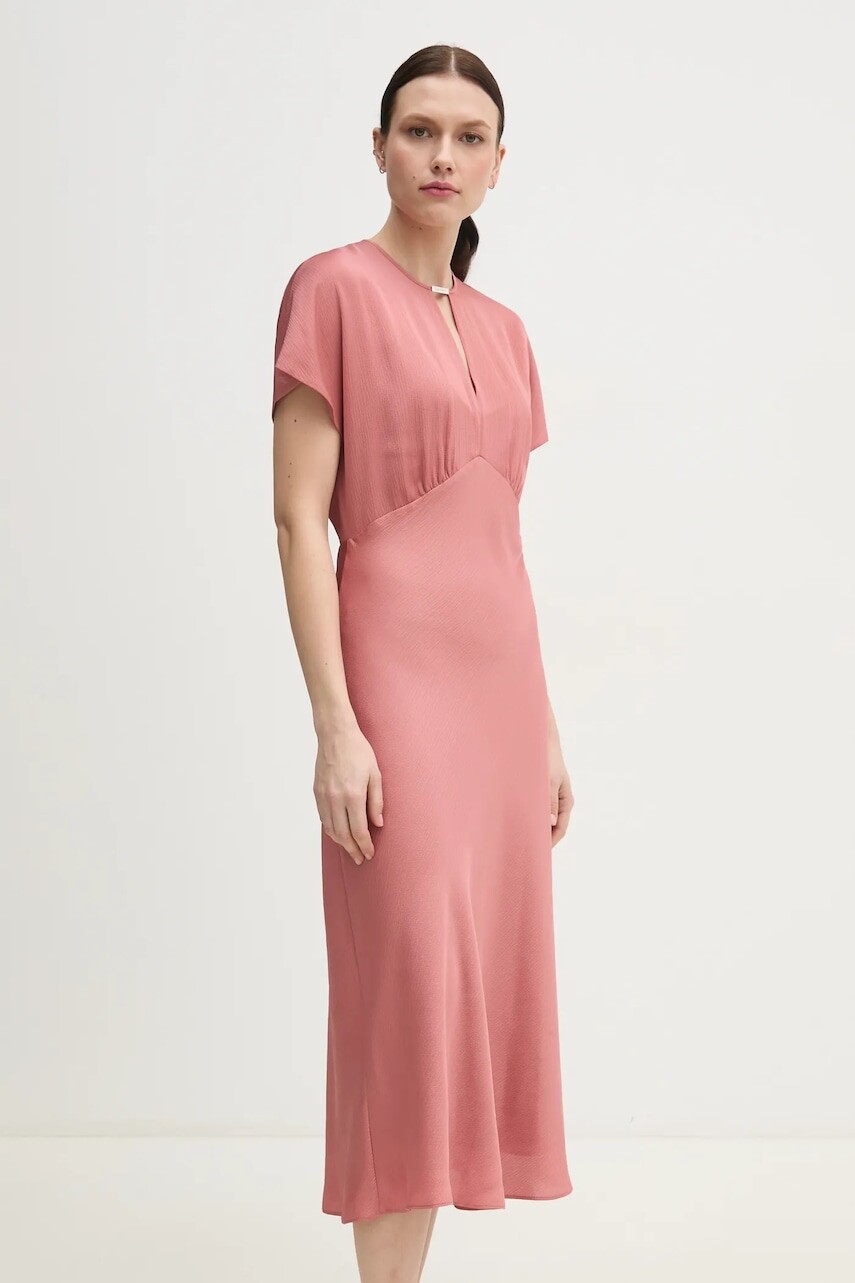 Šaty Calvin Klein oranžová farba, midi, rovný strih, K20K208144