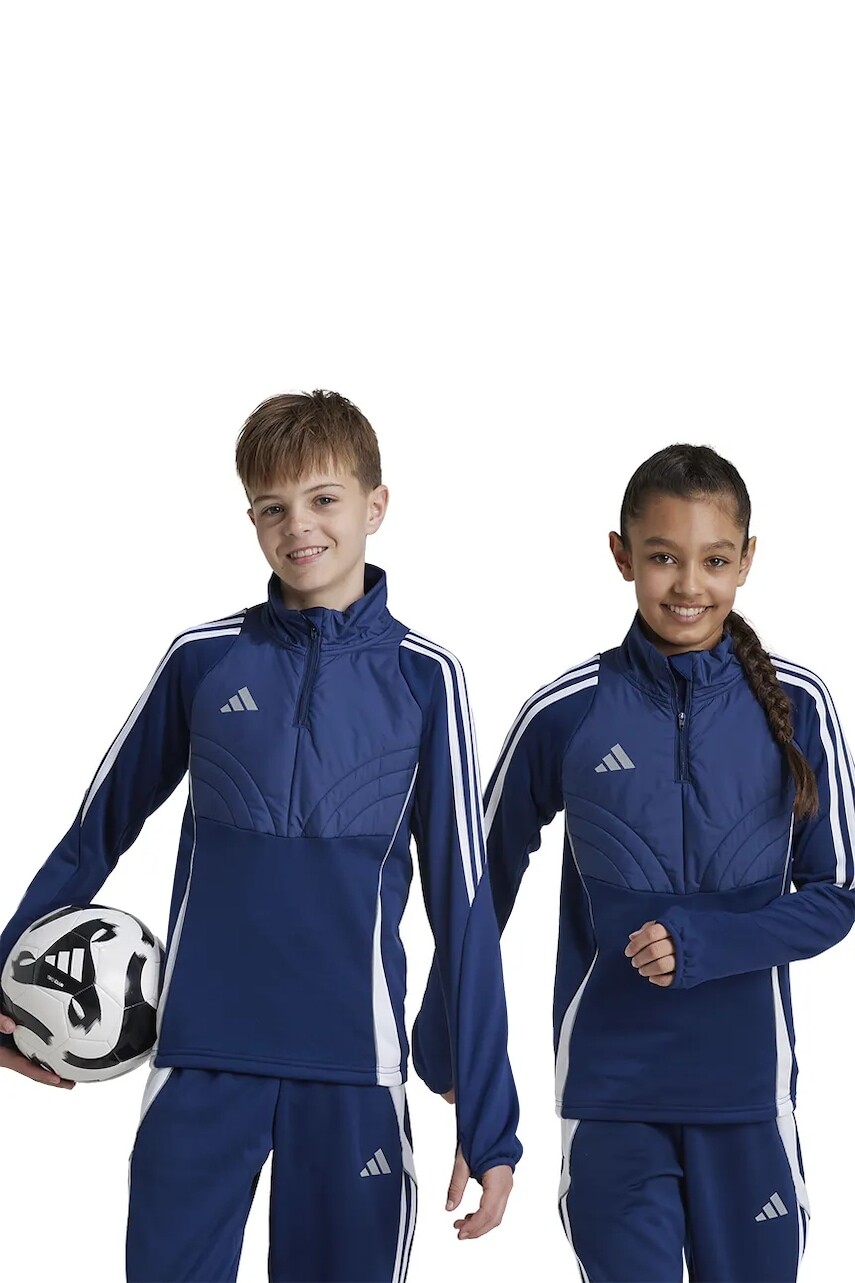 Detská mikina adidas Performance tmavomodrá farba, s nášivkou, IY0116