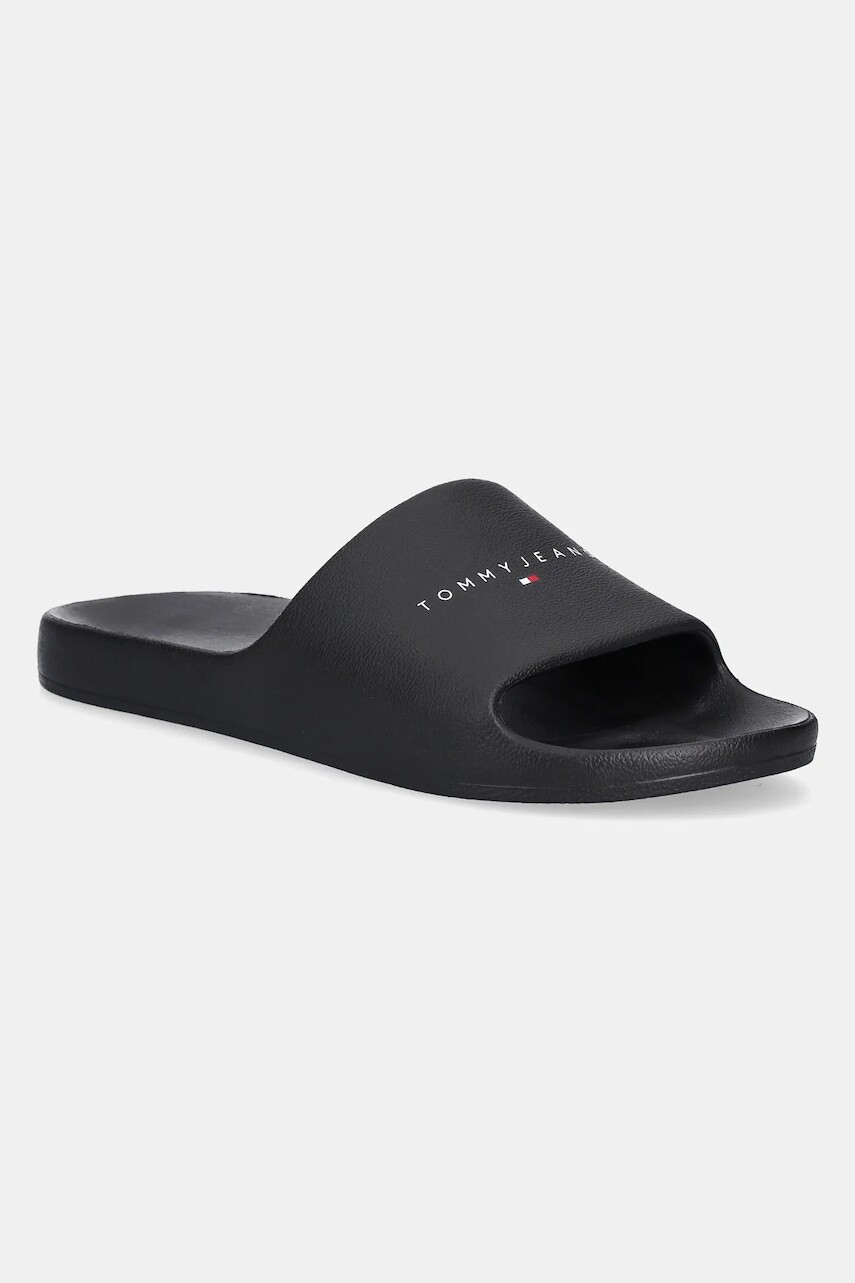 Šľapky Tommy Jeans BASIC SANDAL pánske, čierna farba, EM0EM01559