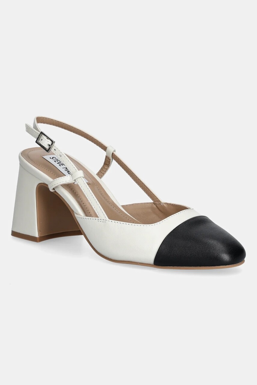 Kožené lodičky Steve Madden Zeina béžová farba, na podpätku, s otvorenou pätou, SM11003126