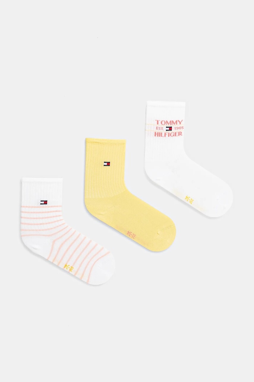 Detské ponožky Tommy Hilfiger 3-pak žltá farba, 701232830