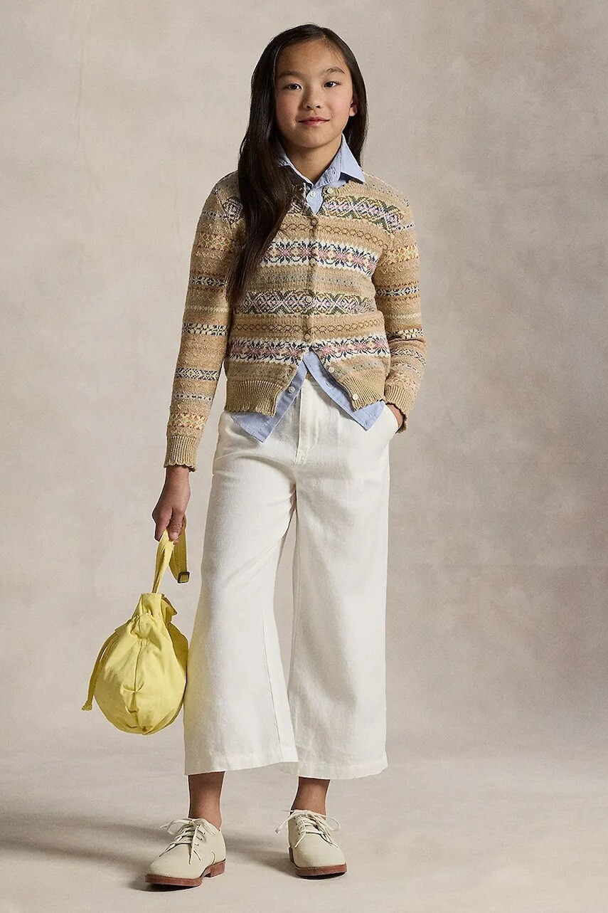 Detské ľanové nohavice Polo Ralph Lauren biela farba, jednofarebné, 313901828001