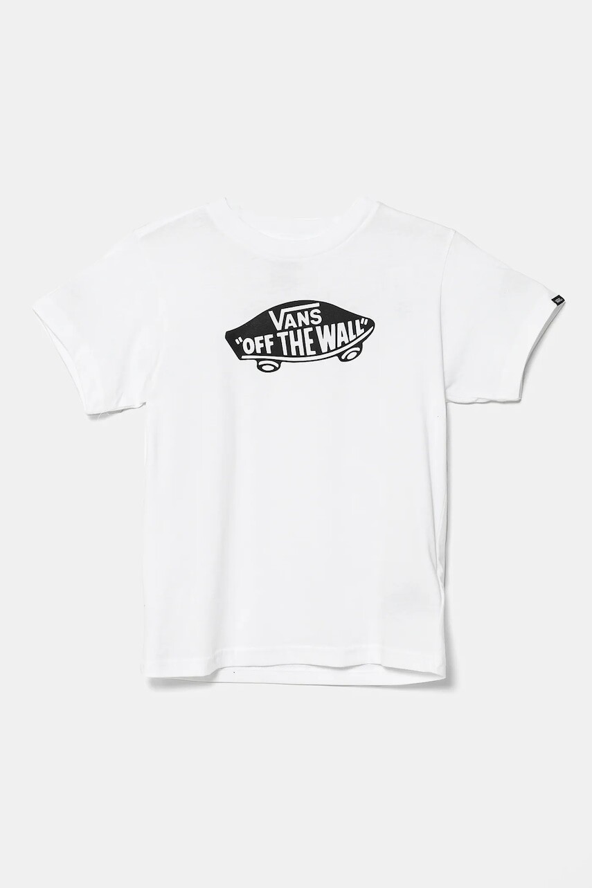 Detské bavlnené tričko Vans STYLE 76 biela farba, s potlačou, VN0A3IJ1WHT1