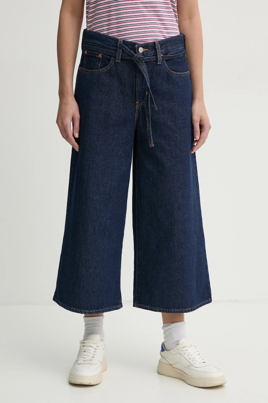 Rifle Levi's XL CULOTTE dámske, tmavomodrá farba, 001V1