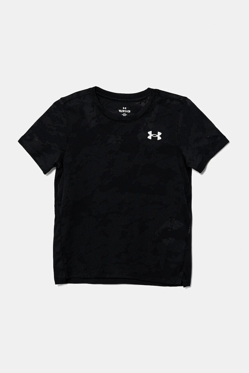 Detské tričko Under Armour Tech Vent Jcqrd SS čierna farba, jednofarebné, 1390019