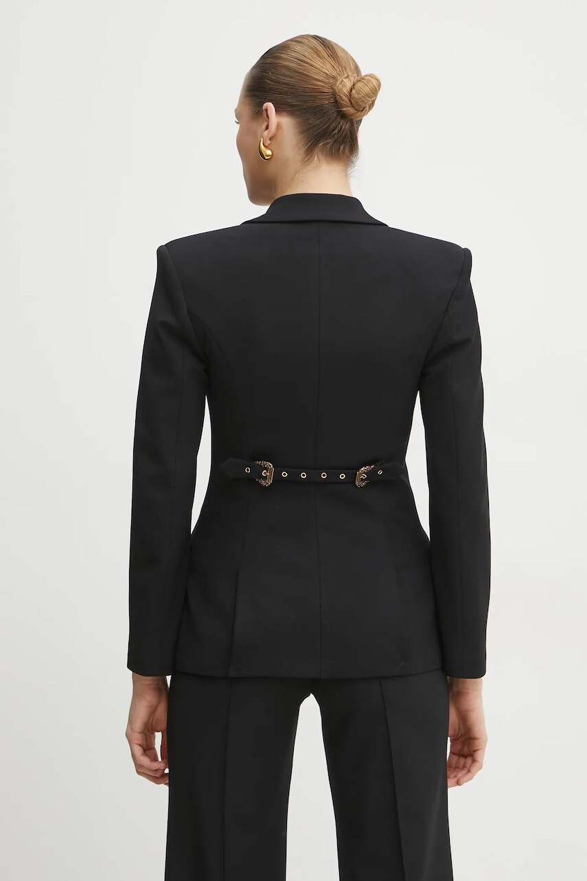 Sako Versace Jeans Couture čierna farba, jednoradové, jednofarebné, 78HAQ702 N0356