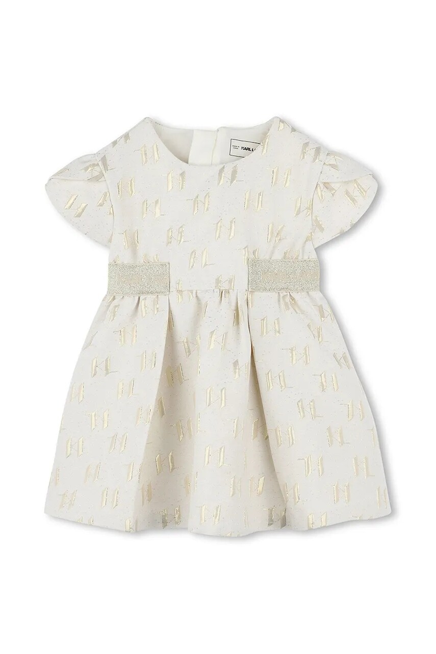 Šaty pre bábätká Karl Lagerfeld béžová farba, mini, áčkový strih, Z30515
