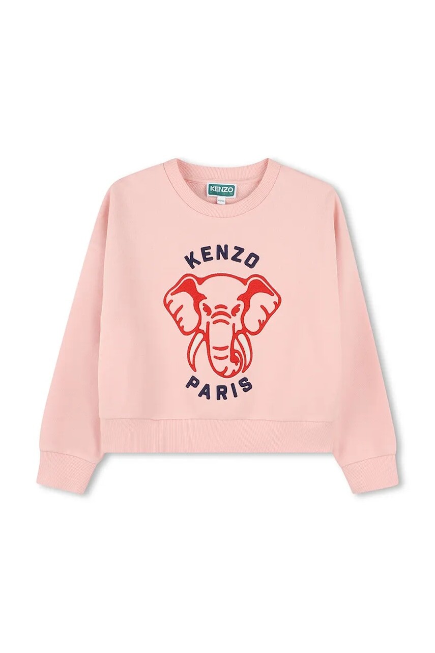 Detská bavlnená mikina Kenzo Kids oranžová farba, s potlačou, K61048