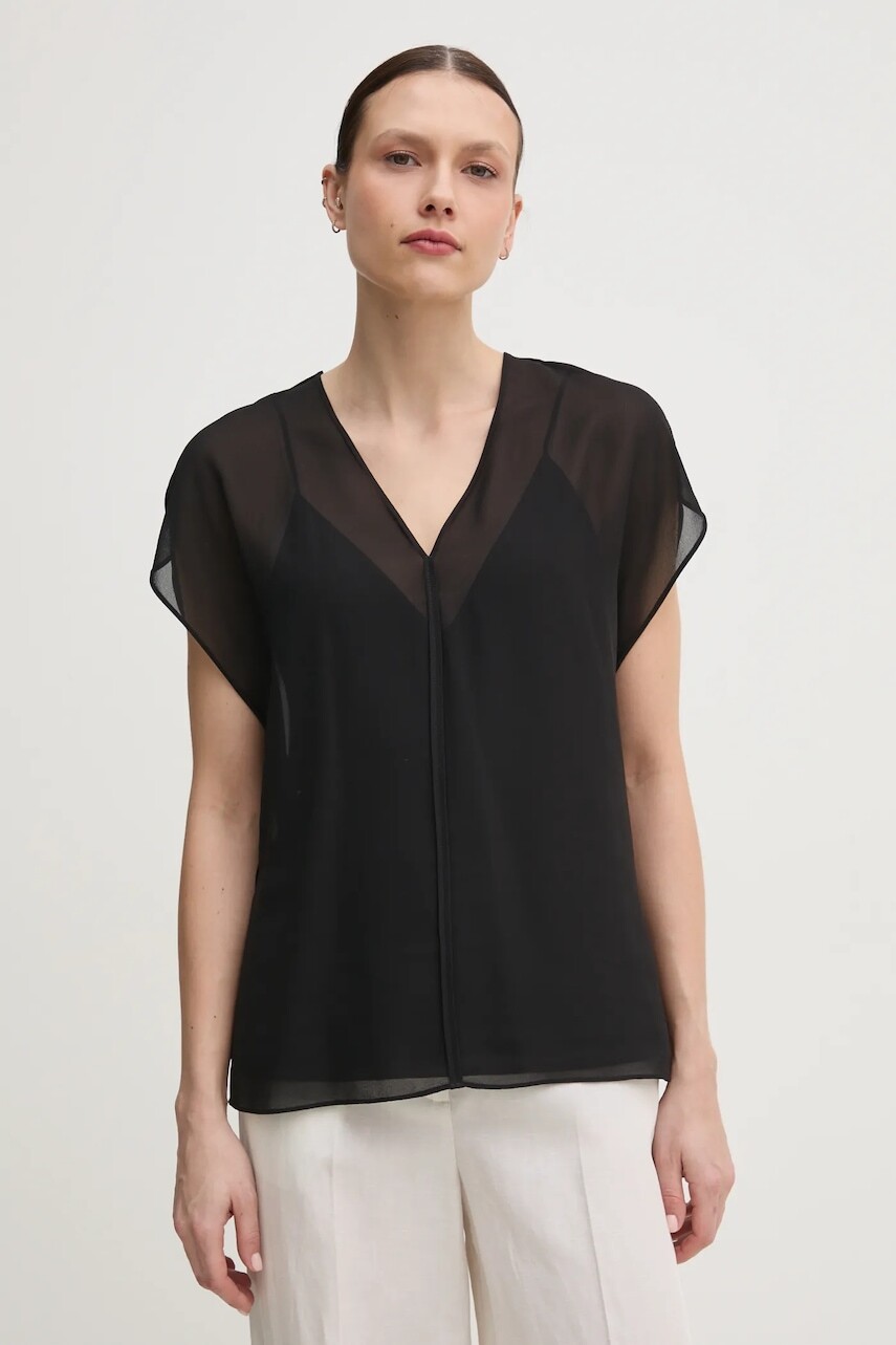 Blúzka Calvin Klein dámska, čierna farba, jednofarebná, K20K208187