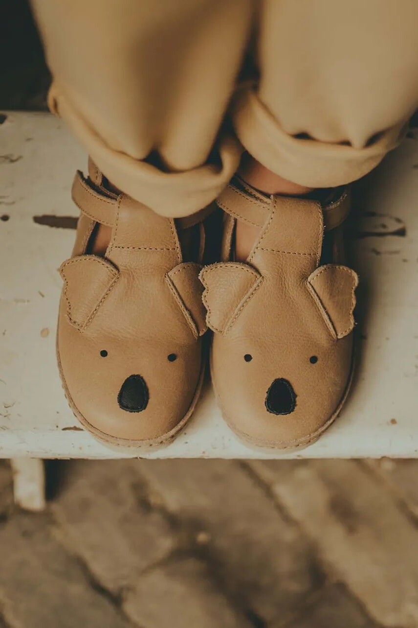 Detské semišové poltopánky Donsje Xan Classic Shoes Koala béžová farba, 2010003