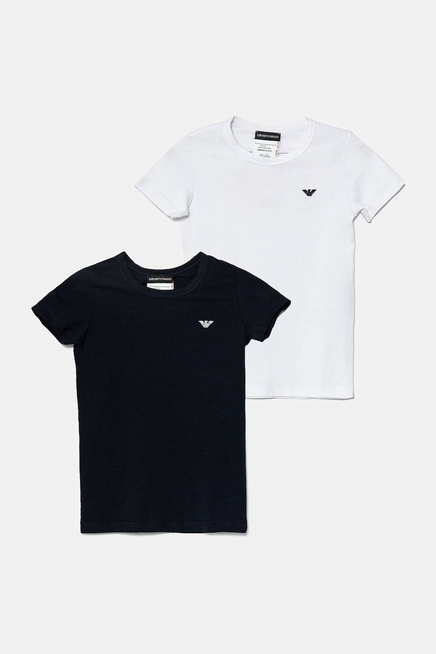 Detské tričko Emporio Armani 2-pak tmavomodrá farba, jednofarebné, EB000489 AF16036