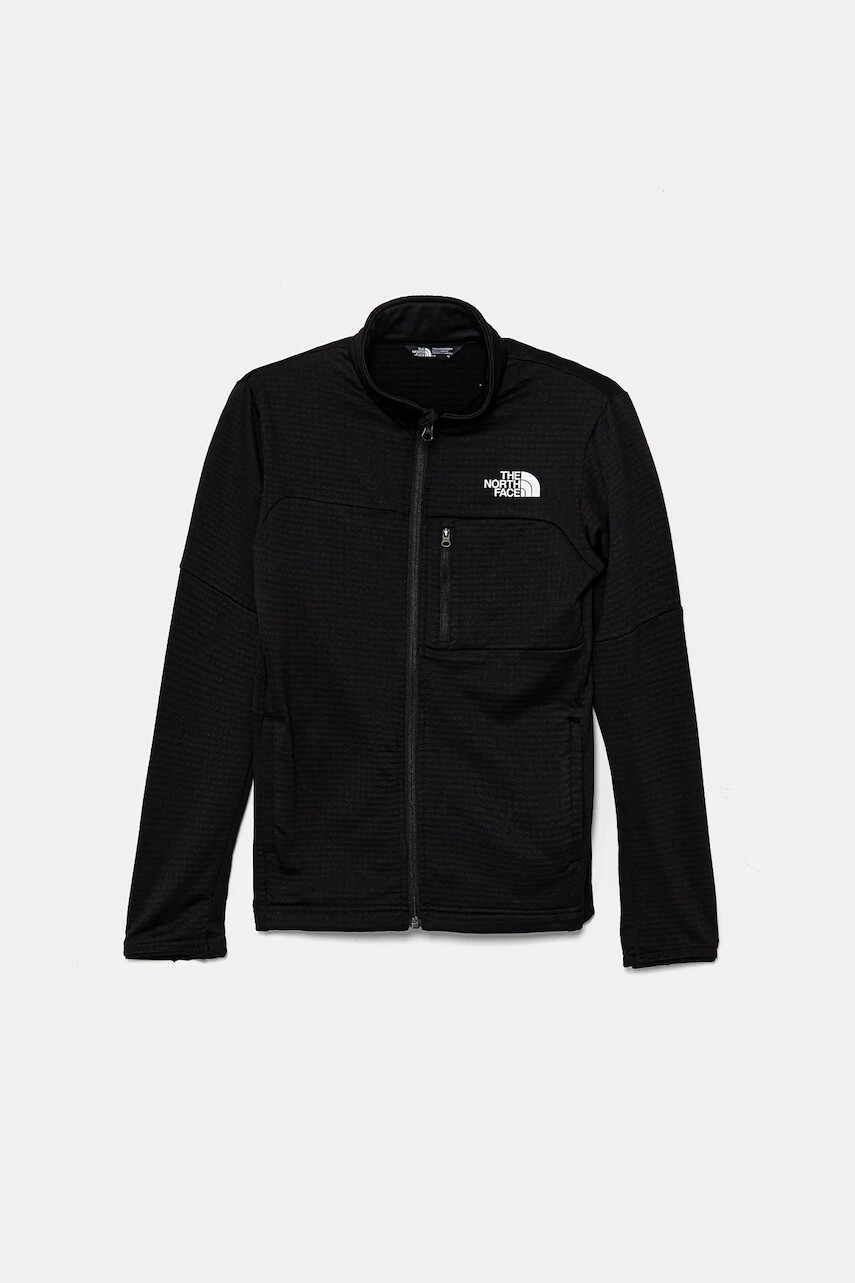 Detská mikina The North Face TEEN HIKE MIDLAYER FZ čierna farba, jednofarebná, NF0A8AY5JK31