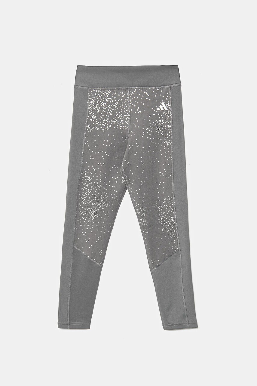 Detské legíny adidas šedá farba, s potlačou, JC7439