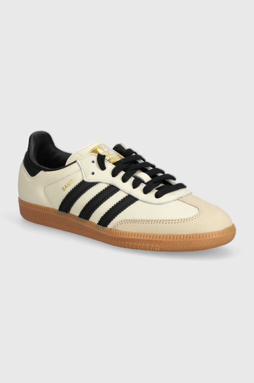 Kožené tenisky adidas Originals Samba OG béžová farba, ID0478