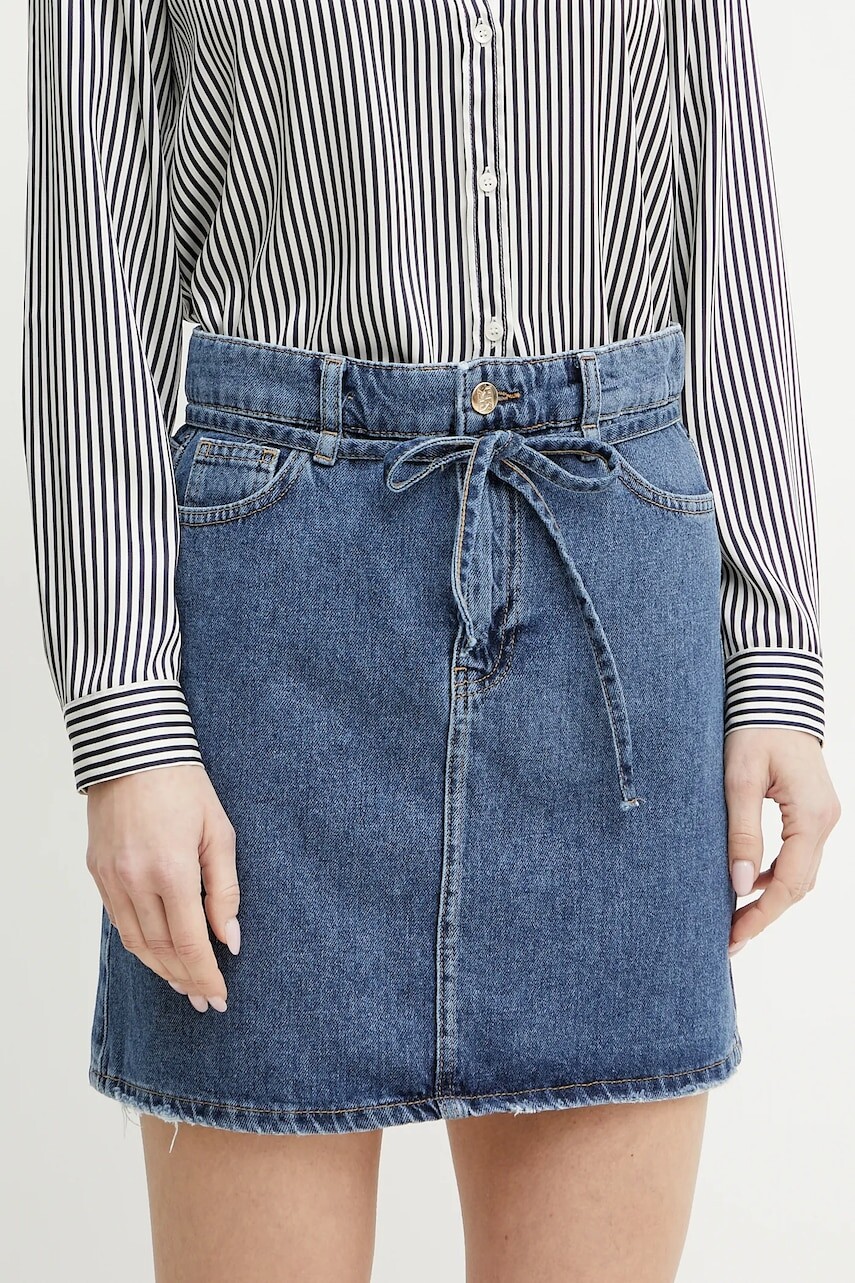 Sukňa Marella Emme by Marella tmavomodrá farba, mini, rovný strih, 2515101021200