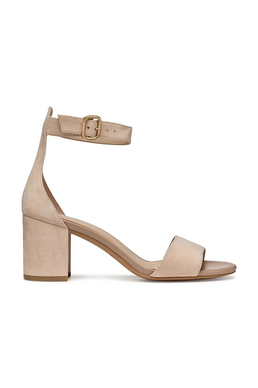 Semišové sandále Geox D VIRNILISA 65 S béžová farba, D55YZA 00021 C8156