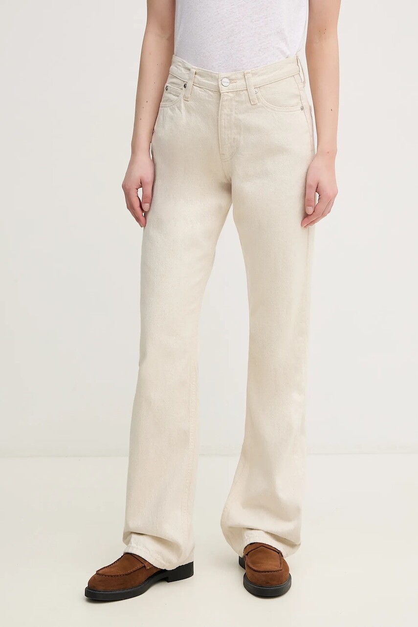 Džínsy s prímesou ľanu Calvin Klein dámske, vysoký pás, K20K208263