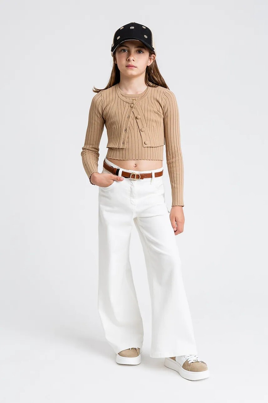 Detský sveter Twinset béžová farba, tenký, 251GJ3405