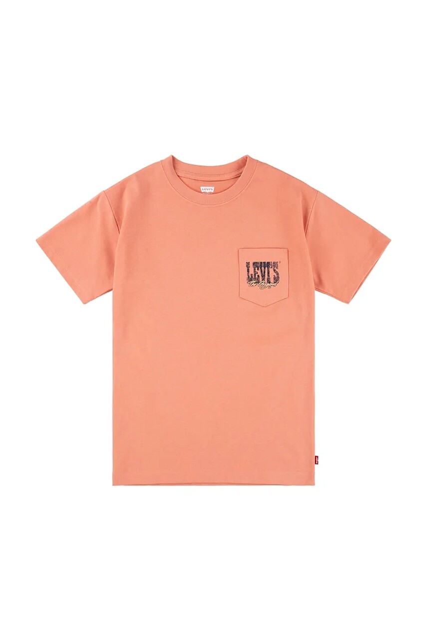 Detské tričko Levi's CANYON LANDSCAPE TEE oranžová farba, s potlačou, 9EM301
