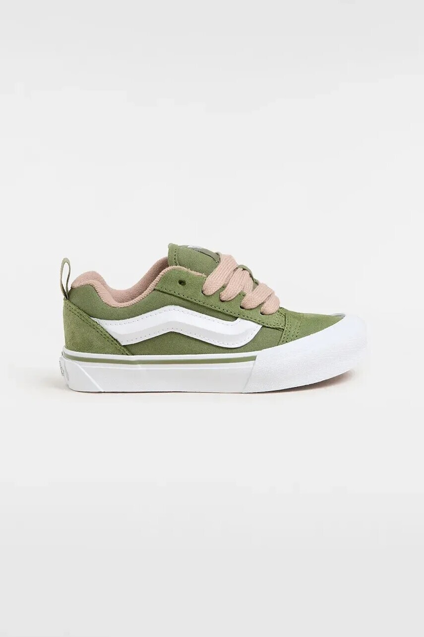 Detské tenisky Vans Knu Skool zelená farba, VN000CYUZBF1