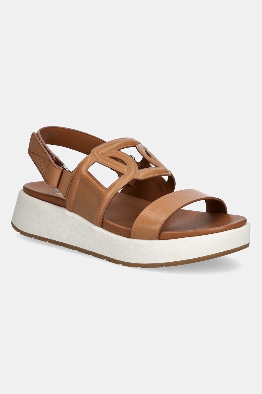 Kožené sandále Aldo ONUVIA dámske, hnedá farba, na platforme, 13965197