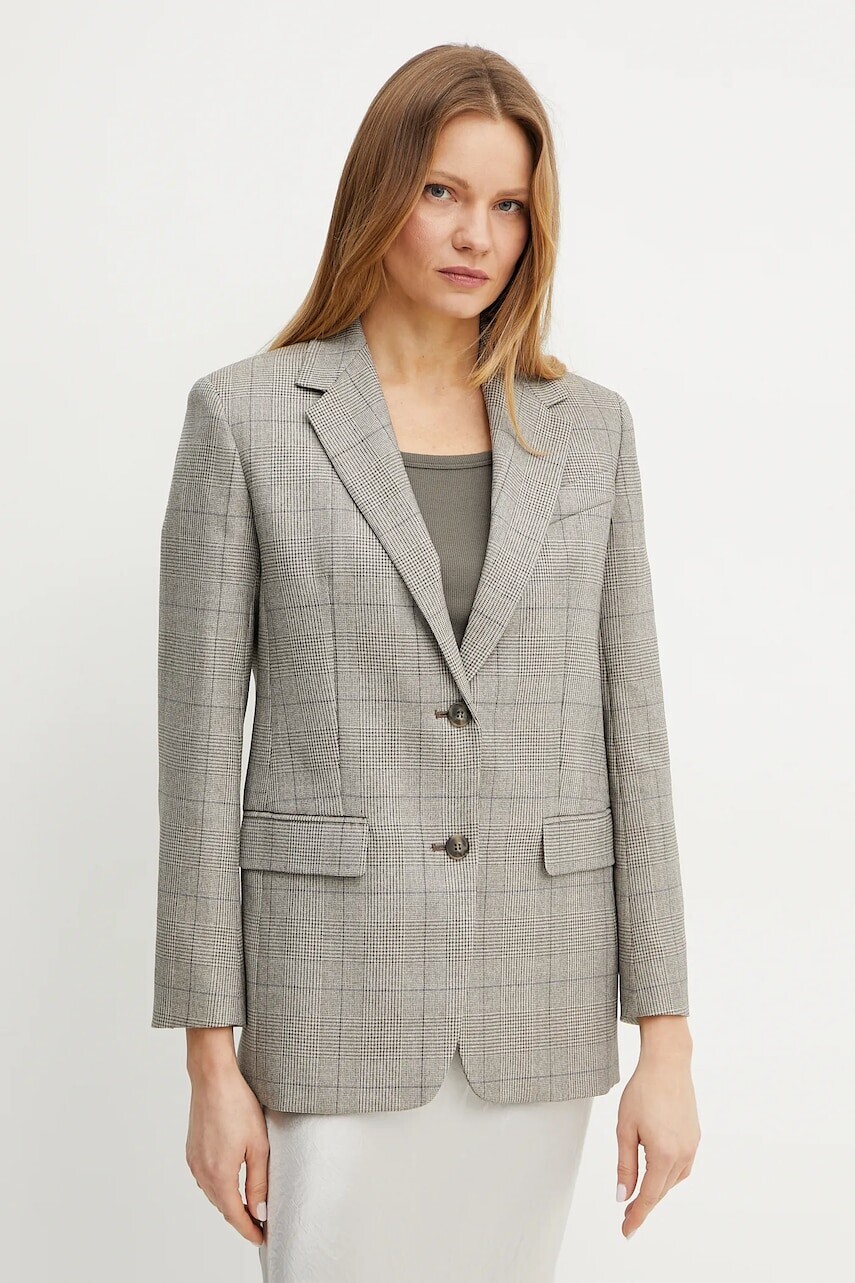 Sako Weekend Max Mara hnedá farba, jednoradové, vzorované, 2515041101600