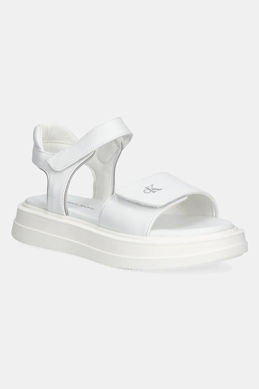 Detské sandále Calvin Klein Jeans biela farba, V3A2-82047
