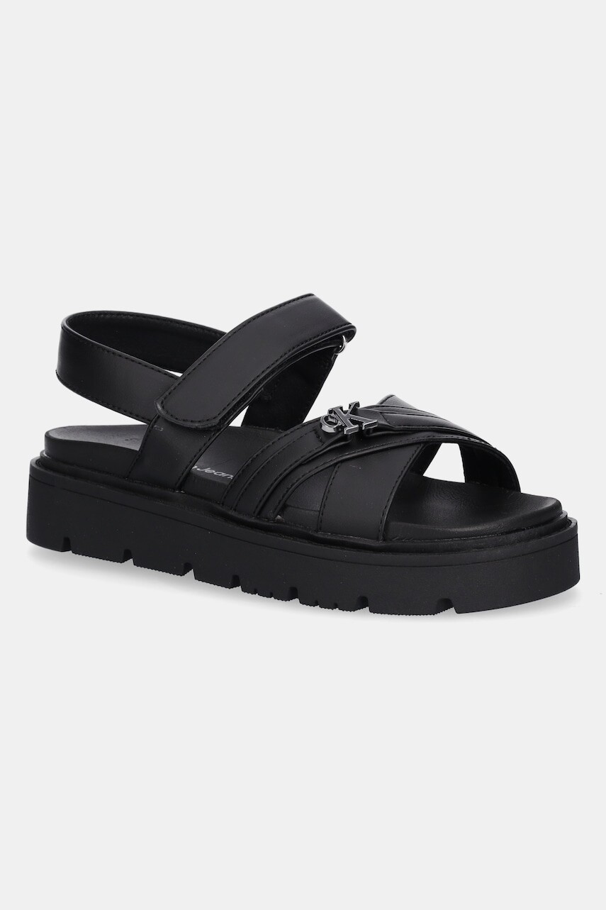 Detské sandále Calvin Klein Jeans čierna farba, V3A2-82044