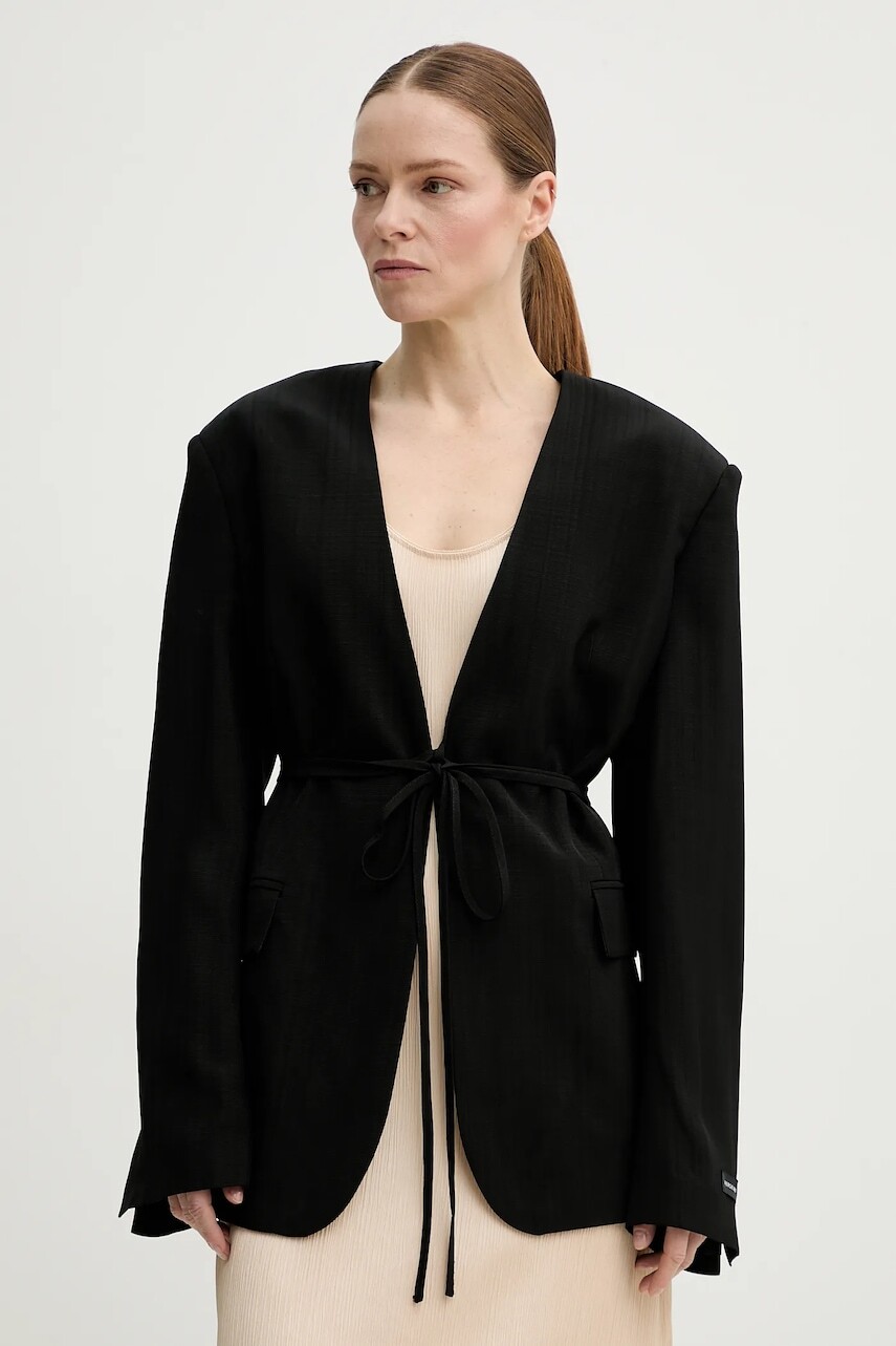 Sako Herskind Indiana čierna farba, oversize, jednofarebné, 5554190