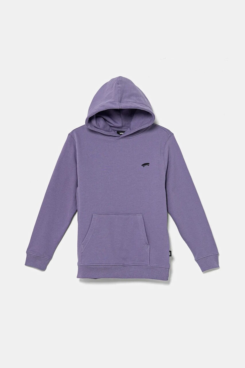 Detská bavlnená mikina Vans SALTON LOOSE fialová farba, s kapucňou, jednofarebná, VN000P5T6PH1