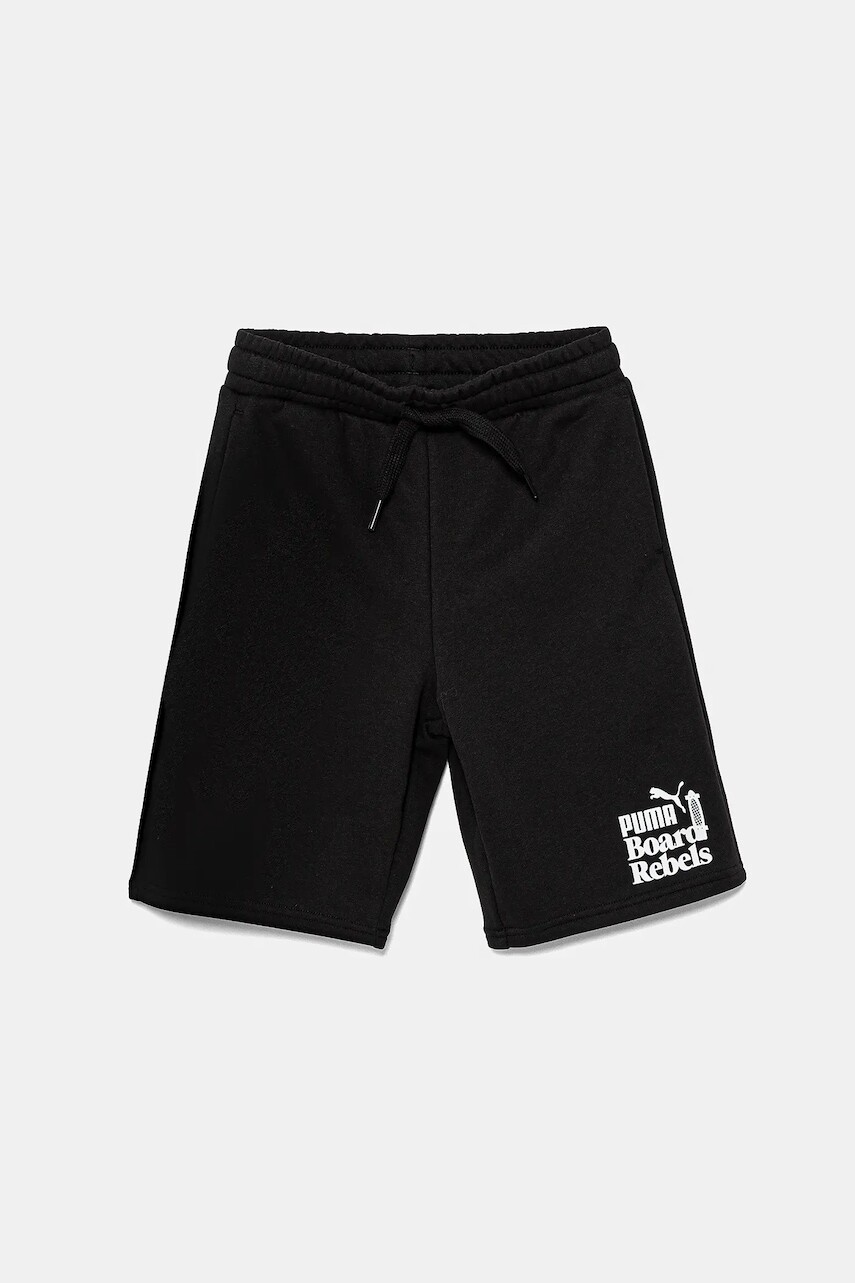 Detské krátke nohavice Puma MID90S Long Shorts TR čierna farba, nastaviteľný pás 685151