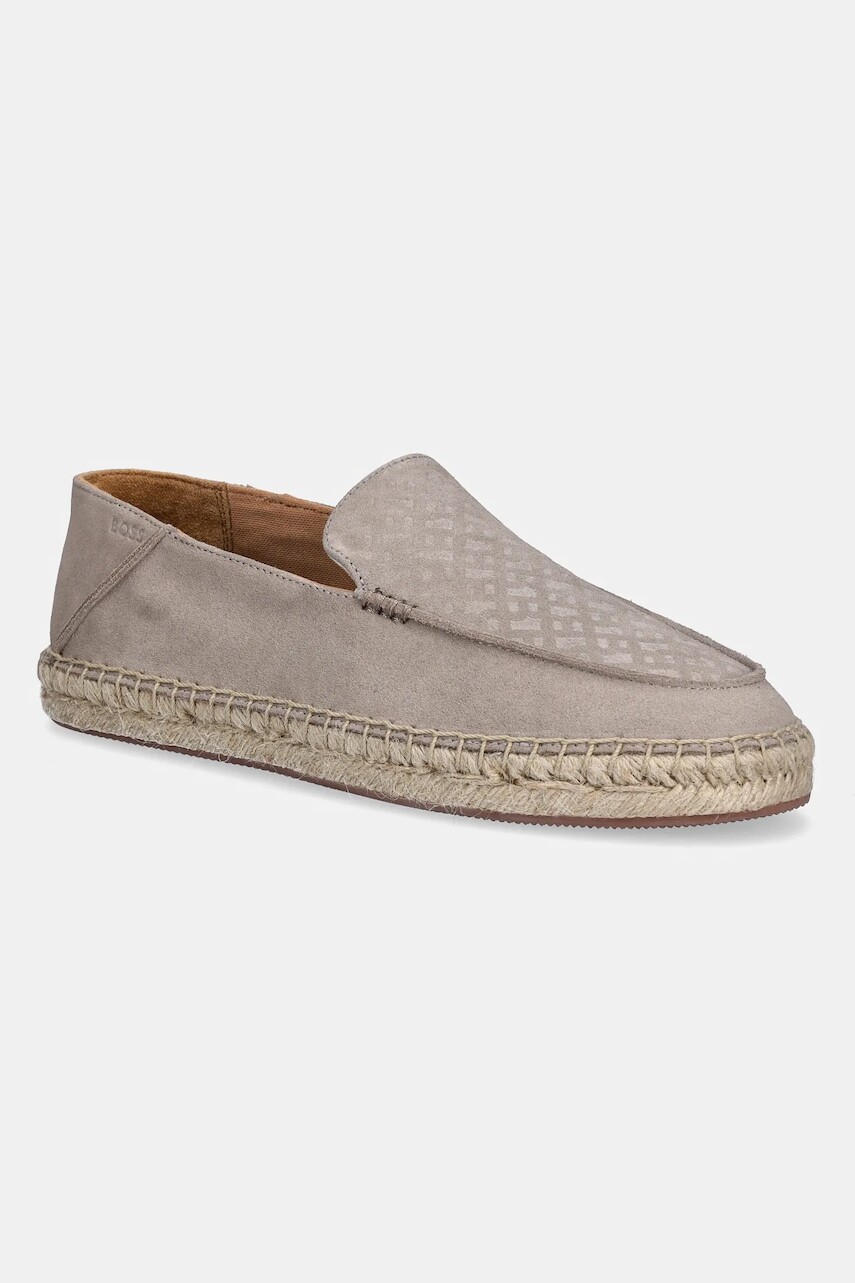 Semišové espadrilky BOSS Madeira béžová farba, 50541781