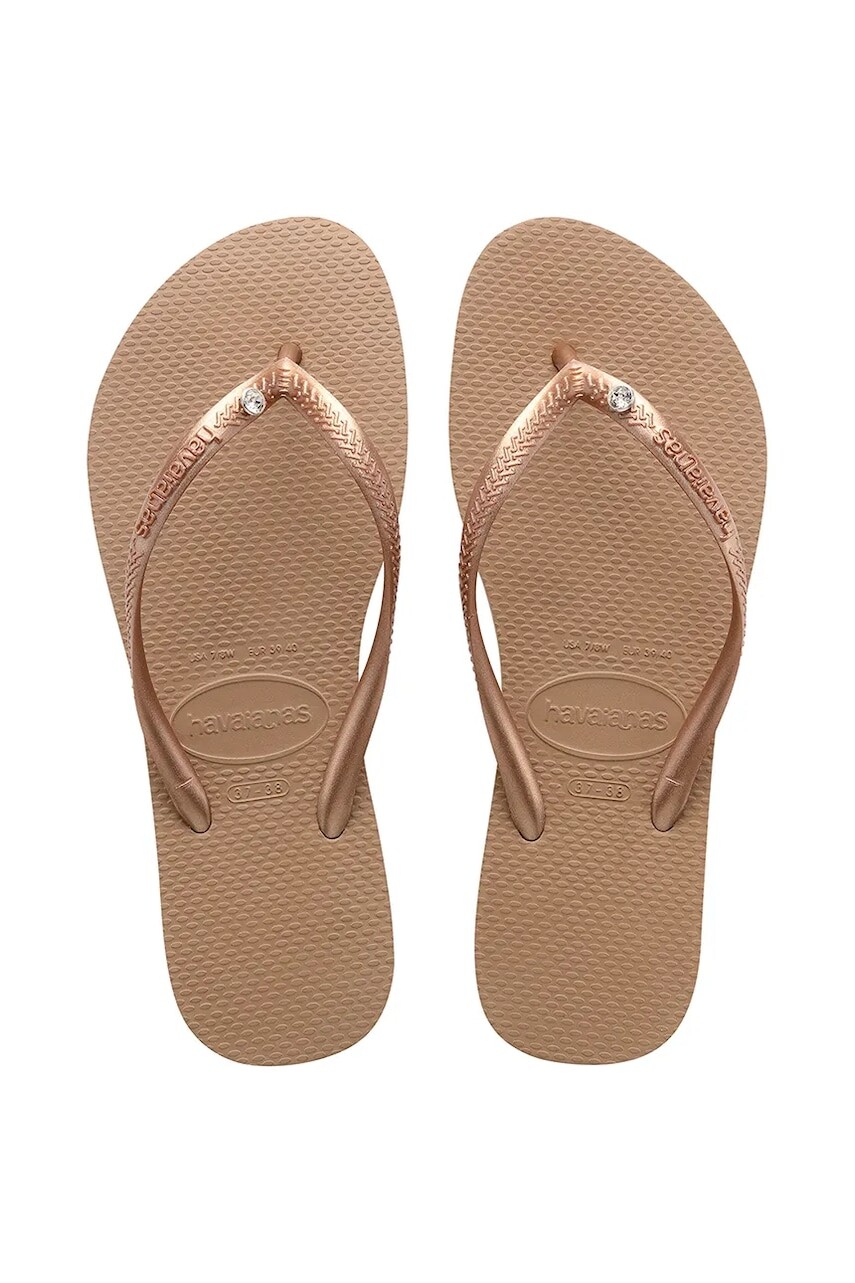 Šľapky Havaianas SLIM dámske, zlatá farba, 4145651.3581
