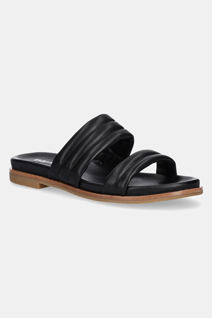 Kožené šľapky Emu Australia Bondi dámske, čierna farba, W13174 Black