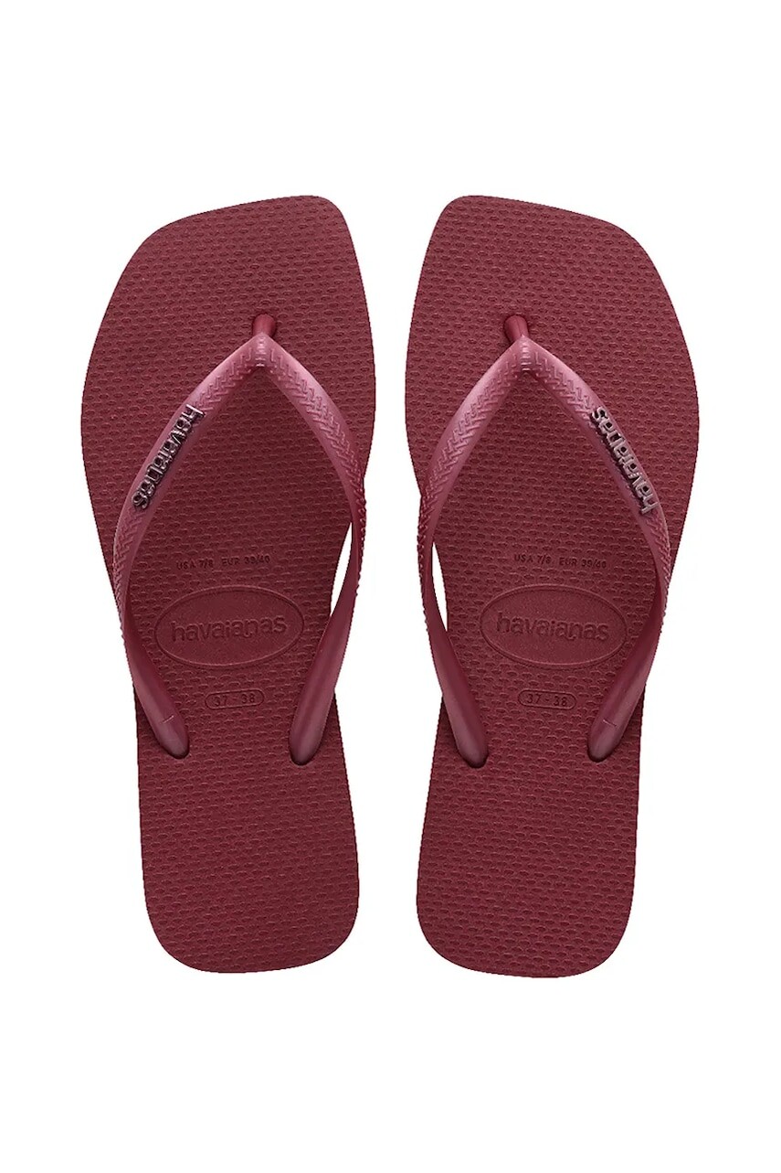 Šľapky Havaianas SLIM SQUARE LOGO dámske, bordová farba, 4148257.9339