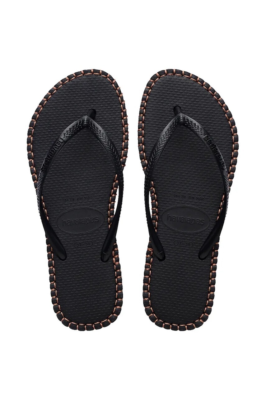 Šľapky Havaianas SLIM FLATFORM dámske, čierna farba, 4149928.0090