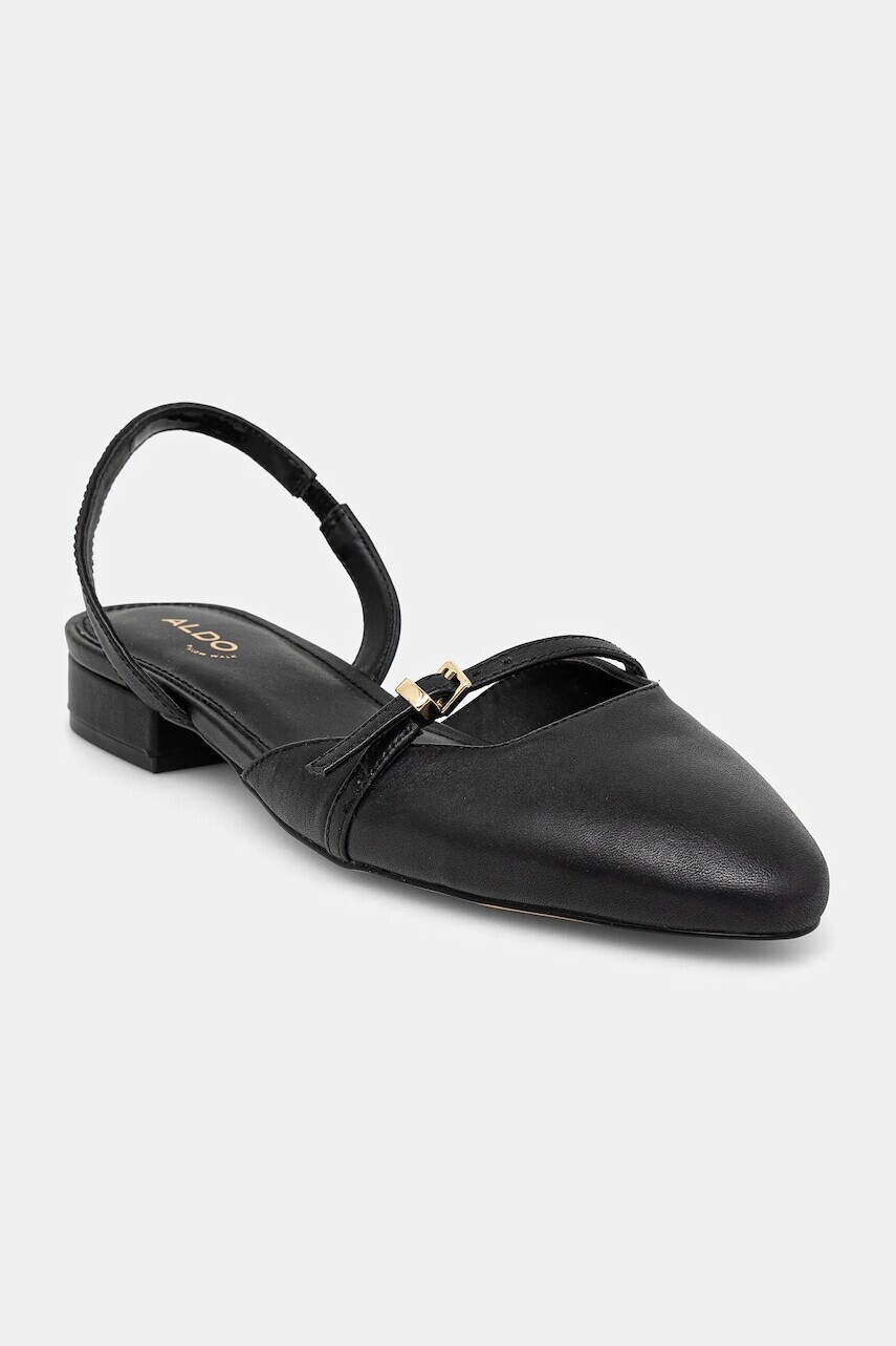 Kožené balerínky Aldo FLINTSTONE čierna farba, s otvorenou pätou, 13966808