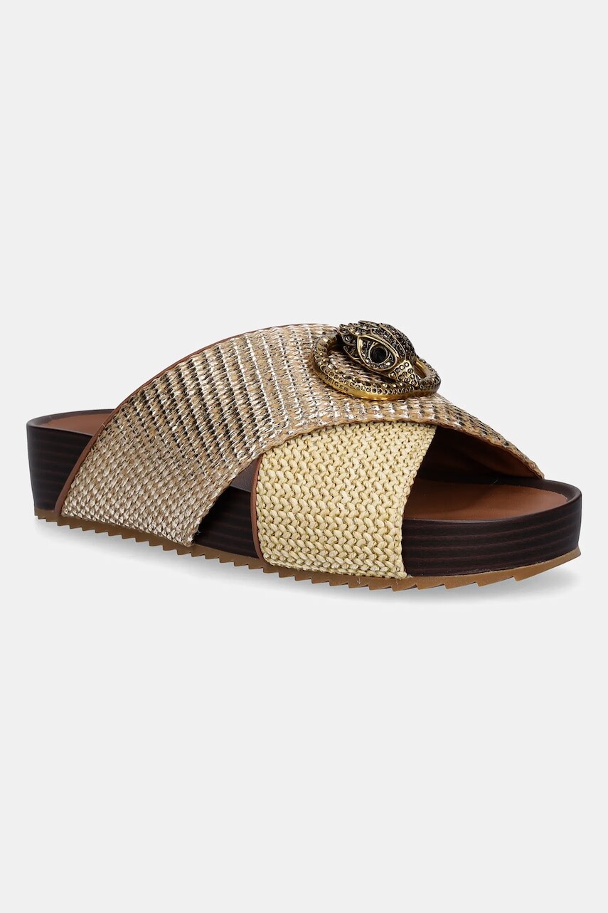 Šľapky Kurt Geiger London Chelsea Cross Strap dámske, zlatá farba, na platforme, 3973166189