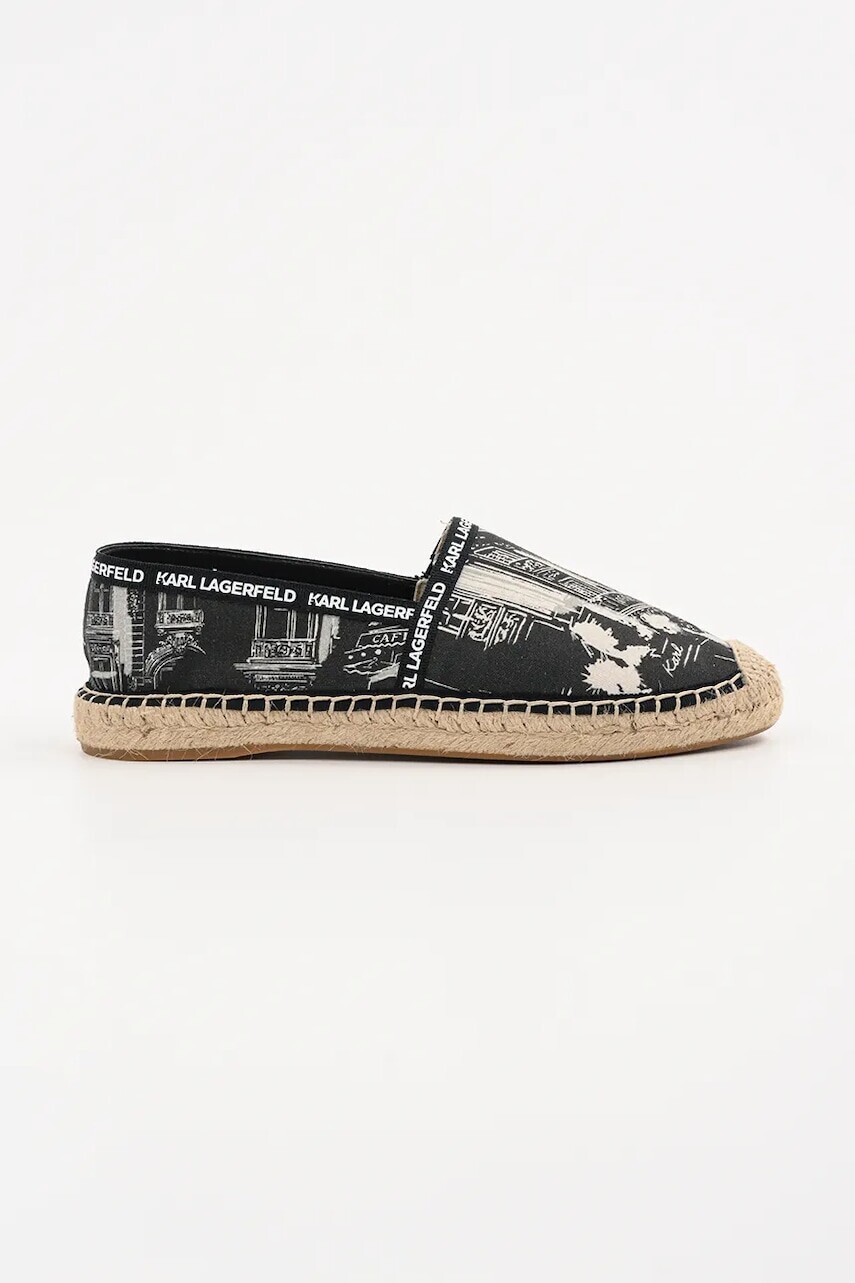 Espadrilky Karl Lagerfeld KAMINI čierna farba, KL80125A
