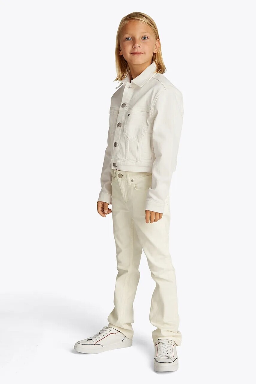 Detská bunda Tommy Hilfiger biela farba, KG0KG08434