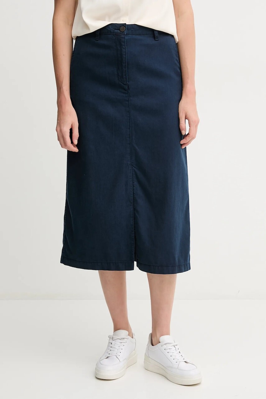 Sukňa Tommy Hilfiger tmavomodrá farba, mini, rovný strih, WW0WW44726