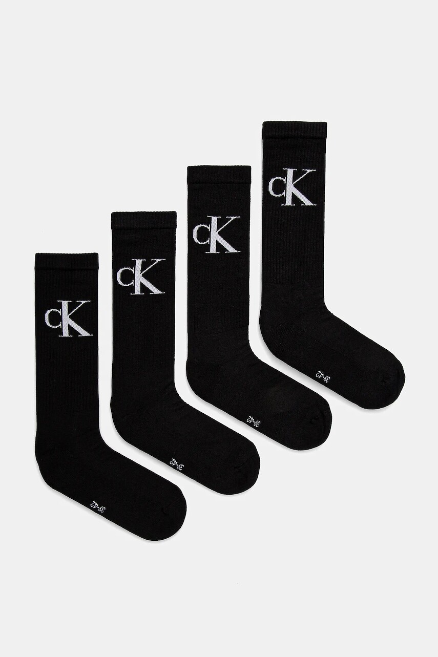 Ponožky Calvin Klein Jeans 4-pak pánske, čierna farba, 701232676