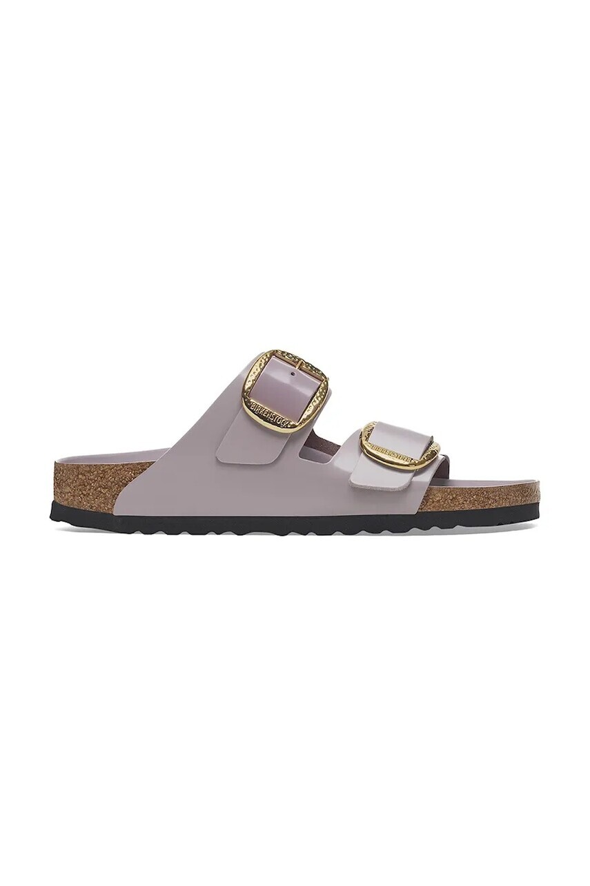 Kožené šľapky Birkenstock Arizona Hammered Buckle dámske, fialová farba, 1029762